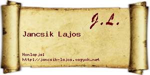 Jancsik Lajos névjegykártya
